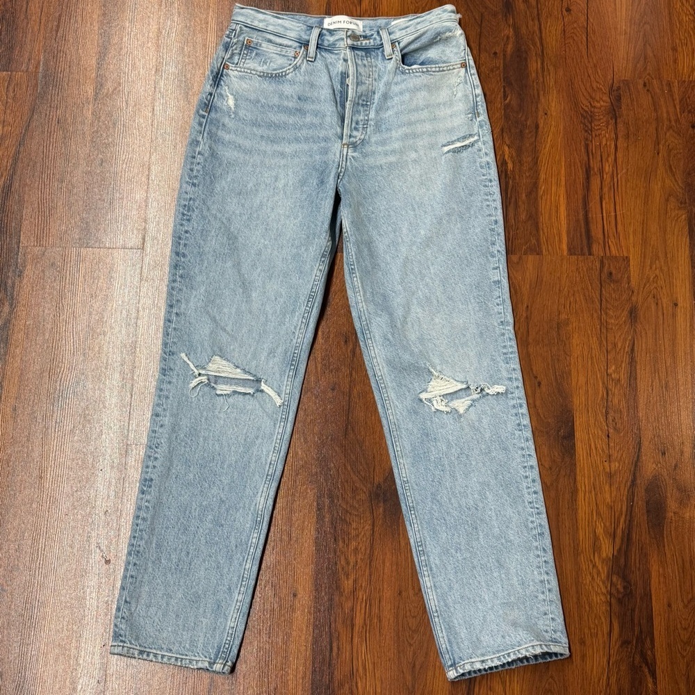 Denim Forum The BF High Rise Loose Jeans Light Vintage Blue Size 27